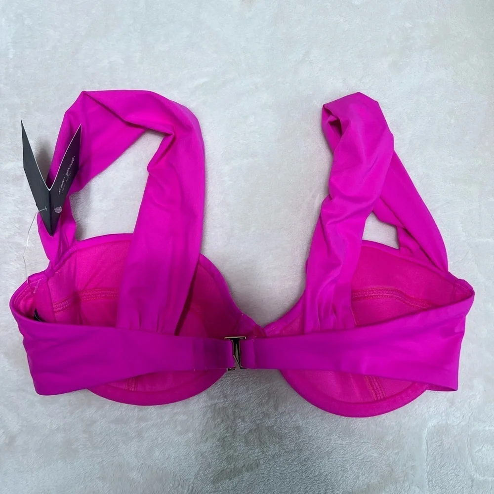 Kate Spade Bikini Set Size Small NWT Hot Pink Underwire Top 2 Piece Swimsuit